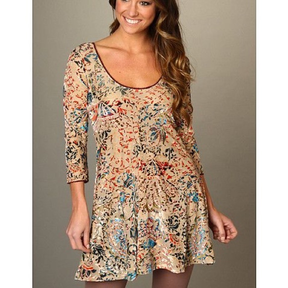 Free People Velvet Burnout Mini Dress 